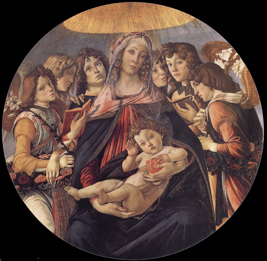 The Madonna and the Nino with angeles